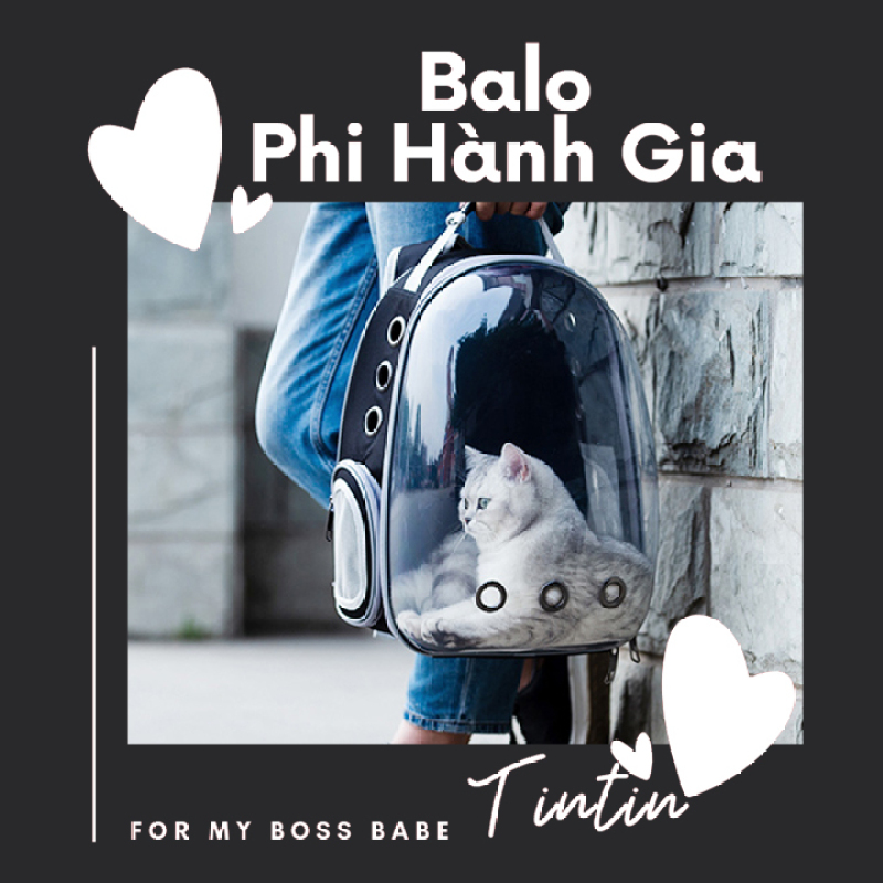 Balo Phi Hành Gia Trong Suốt Vận Chuyển Chó Mèo Kèm Thảm Lót