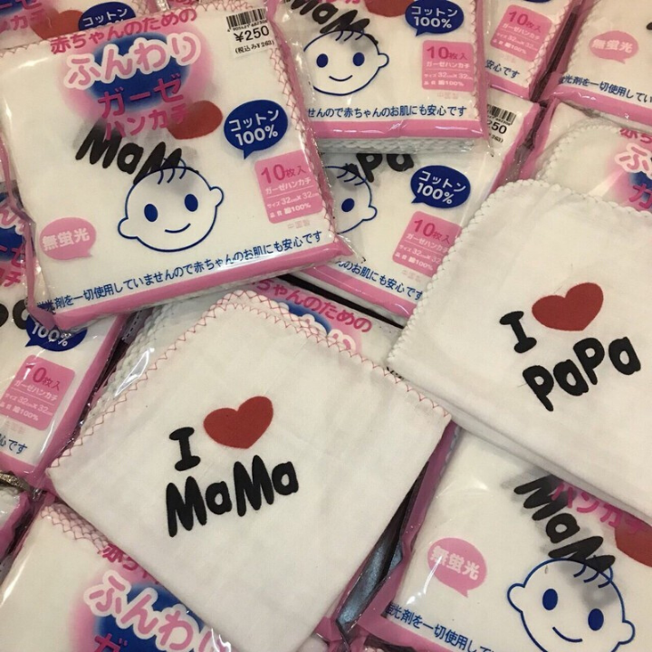 Combo 10 khăn xô trắng Papa Mama