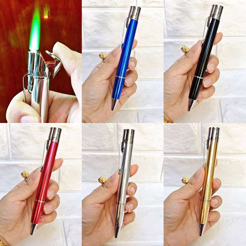[HCM]Bật Lửa Gas Khè Kim Loại Hình Cây Viết (Có Hộp Làm Quà)