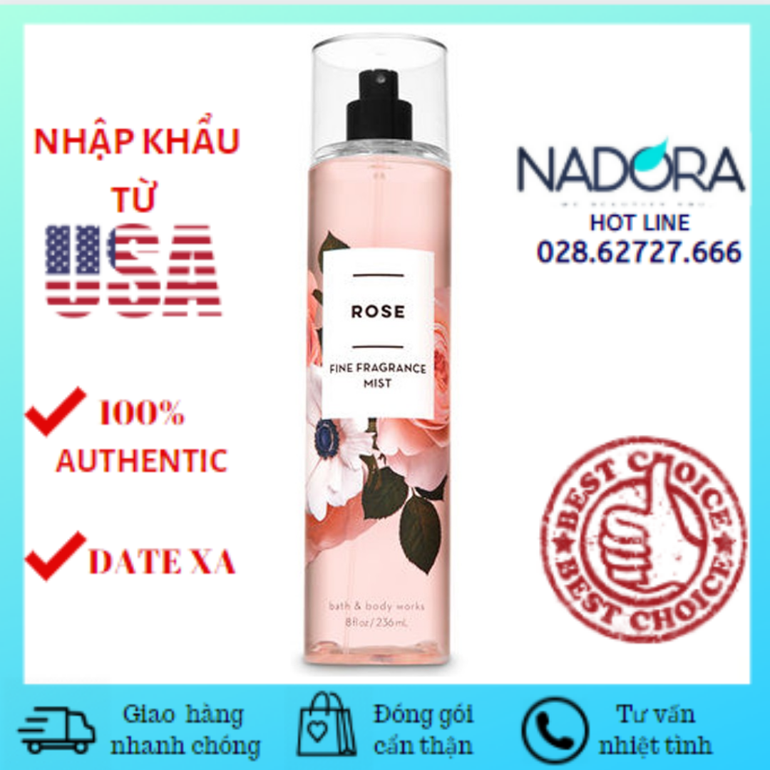 Xịt Thơm ROSE Bath And Body Works Body Mist 236ml