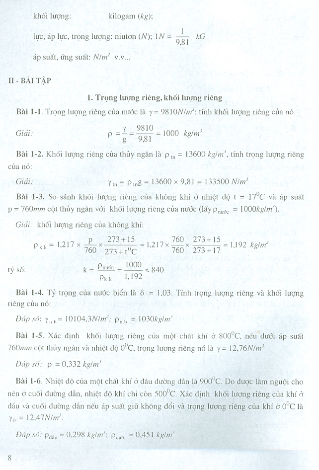 Bài Tập Thủy Lực - Tập 1