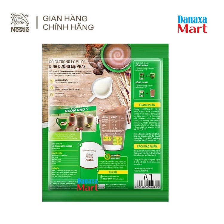 Thức uống lúa mạch Nestlé Milo nguyên chất