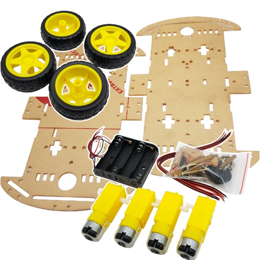 Khung xe robot 2 tầng 4 bánh stem