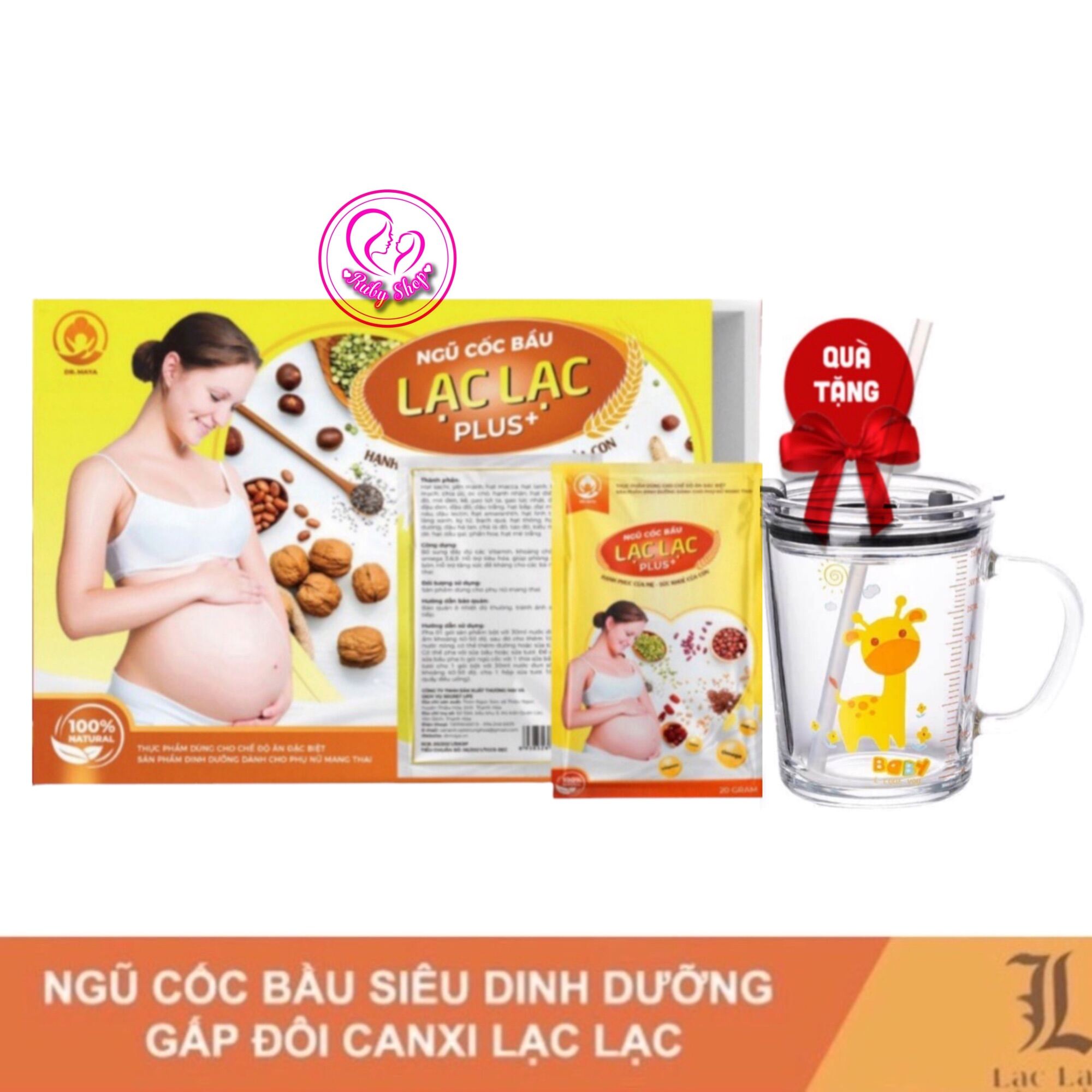[ HOÀN TIỀN 10% ][Tặng ly] Ngũ cốc bầu cao cấp Lạc Lạc đầy đủ dưỡng chất cho bé + tặng ly