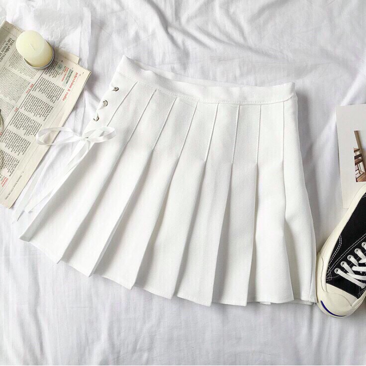 Chân váy đan dây ulzzang xếp li dễ thương/chân váy tennis đan dây