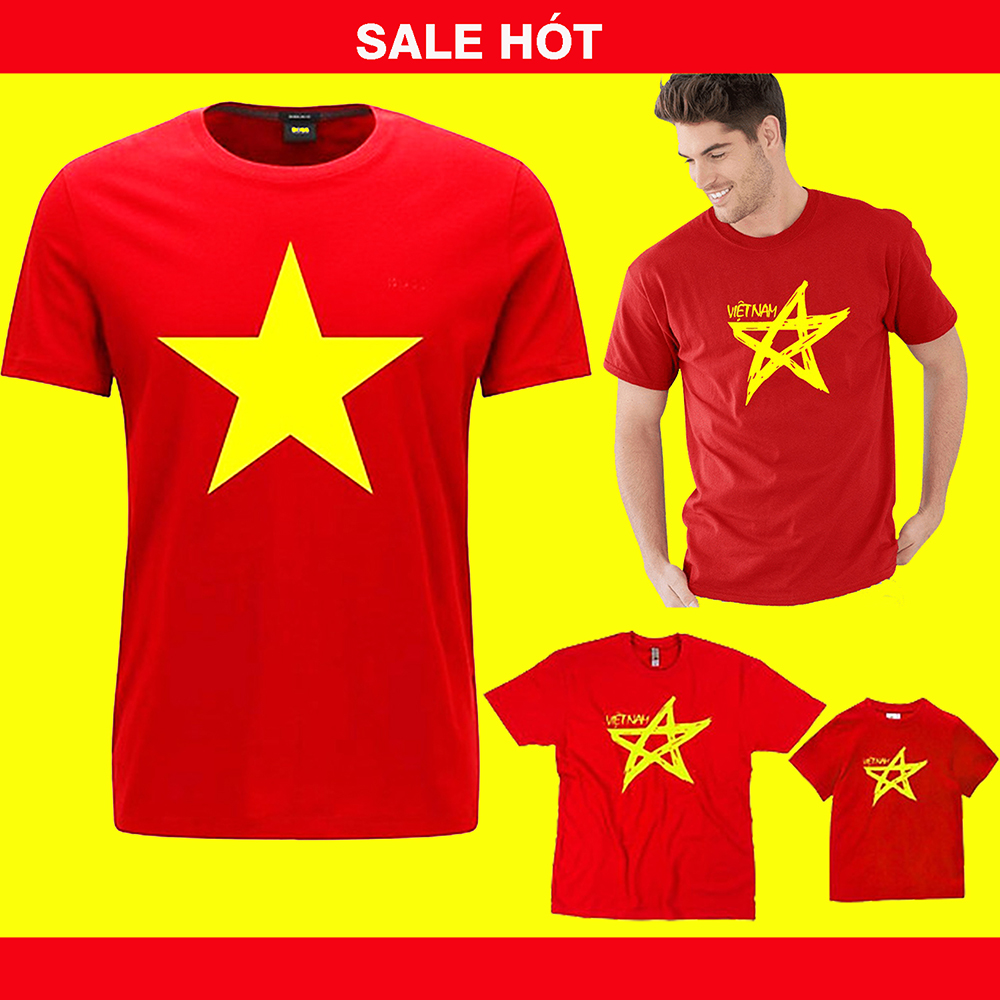 [HCM]áo cờ đỏ sao vàng Việt Nam cực đẹp