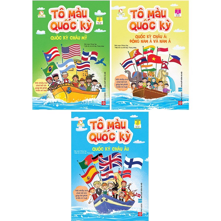 Combo - Tô màu quốc kỳ 3T - hutabooks.com