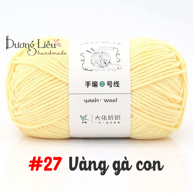 Len yaoh wool 100g - sợi 3mm móc khăn, áo mềm, nhẹ, ấm áp