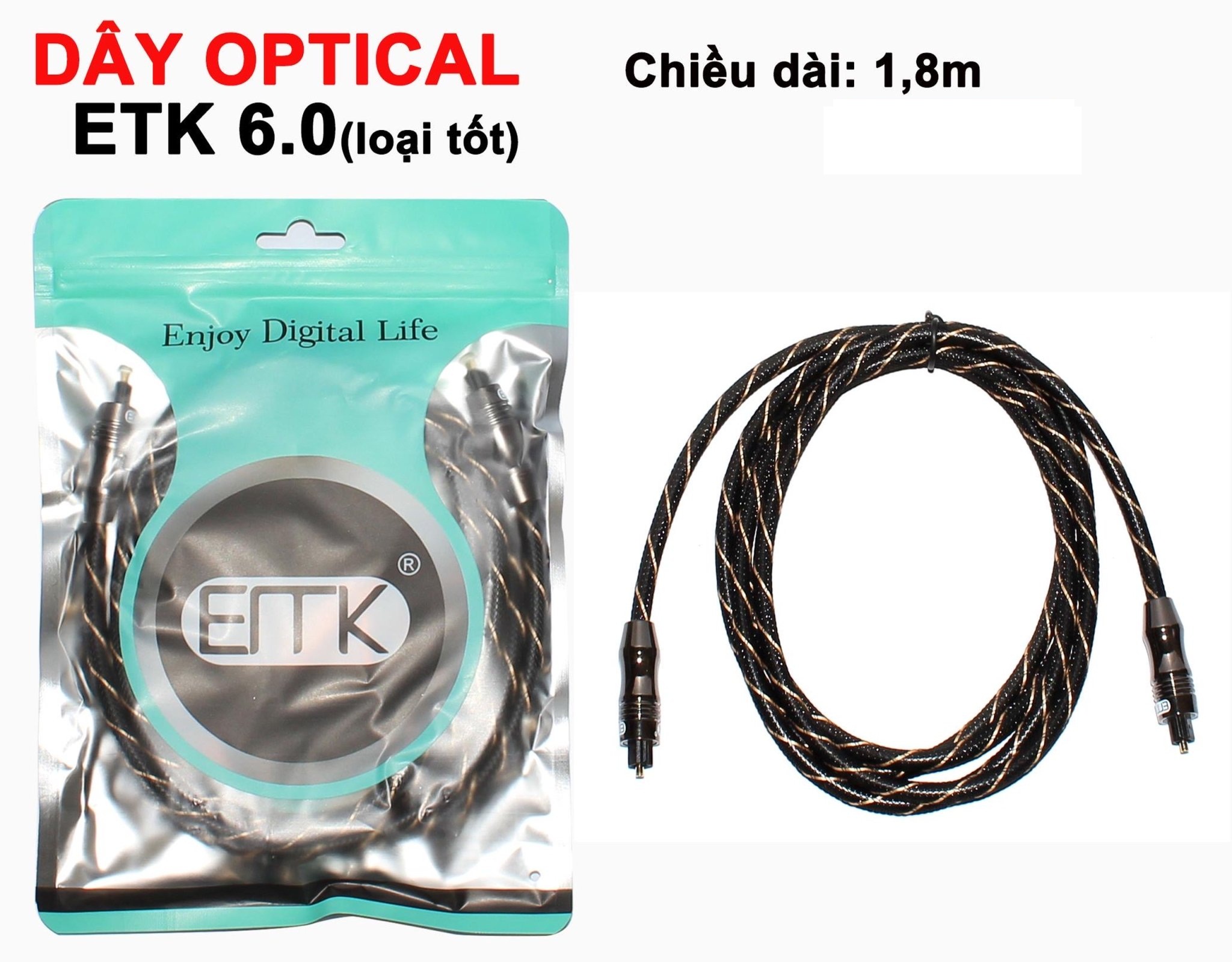 Cáp quang optical thể hệ mới 6.0 dây dù dài 1,8 mét hàng chuẩn chất lượng