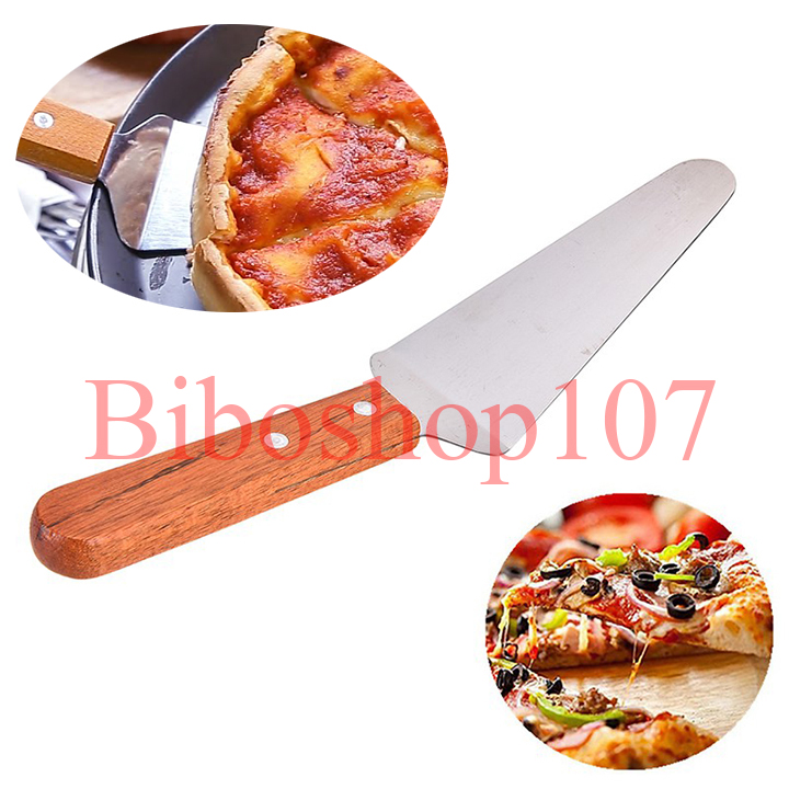 Xẻng xúc bánh, dỡ bánh pizza cán gỗ cao cấp