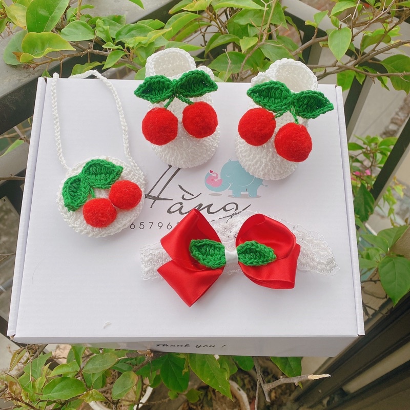 body cho bé, set đồ đầy tháng, set body cherry