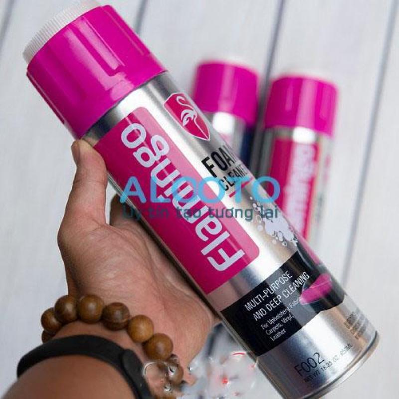 Dung dịch xịt bọt tẩy nỉ ghế da ghế nỉ ô tô Flamingo cực sạch dung tích 500ml