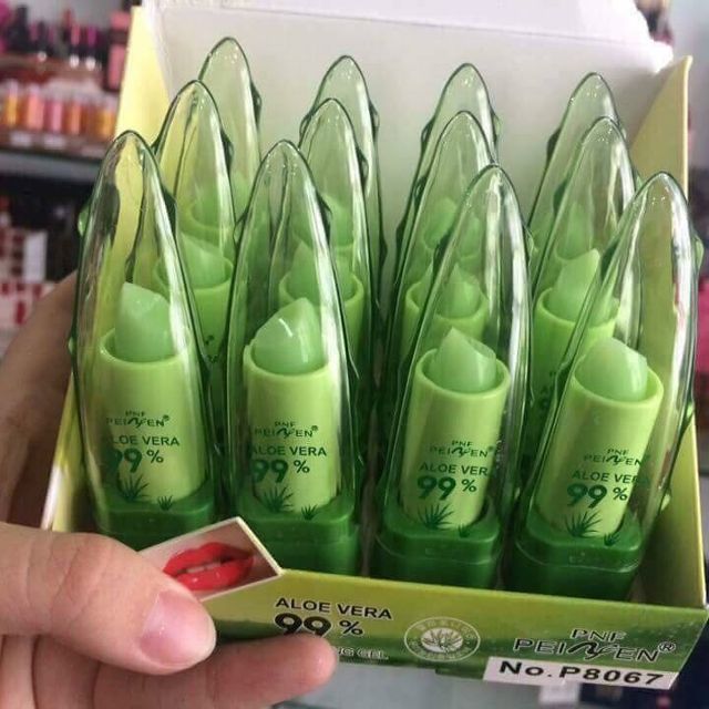 Son Dưỡng Môi Nha Đam ALOE VEGA 99% Peiyen nội địa Đài Trung dưỡng ẩm làm hồng môi