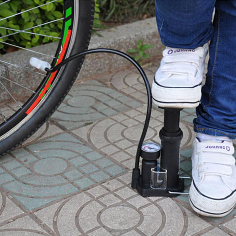 Bơm đạp chân đa năng Mini -Bơm gấp gọn có đồng hồ