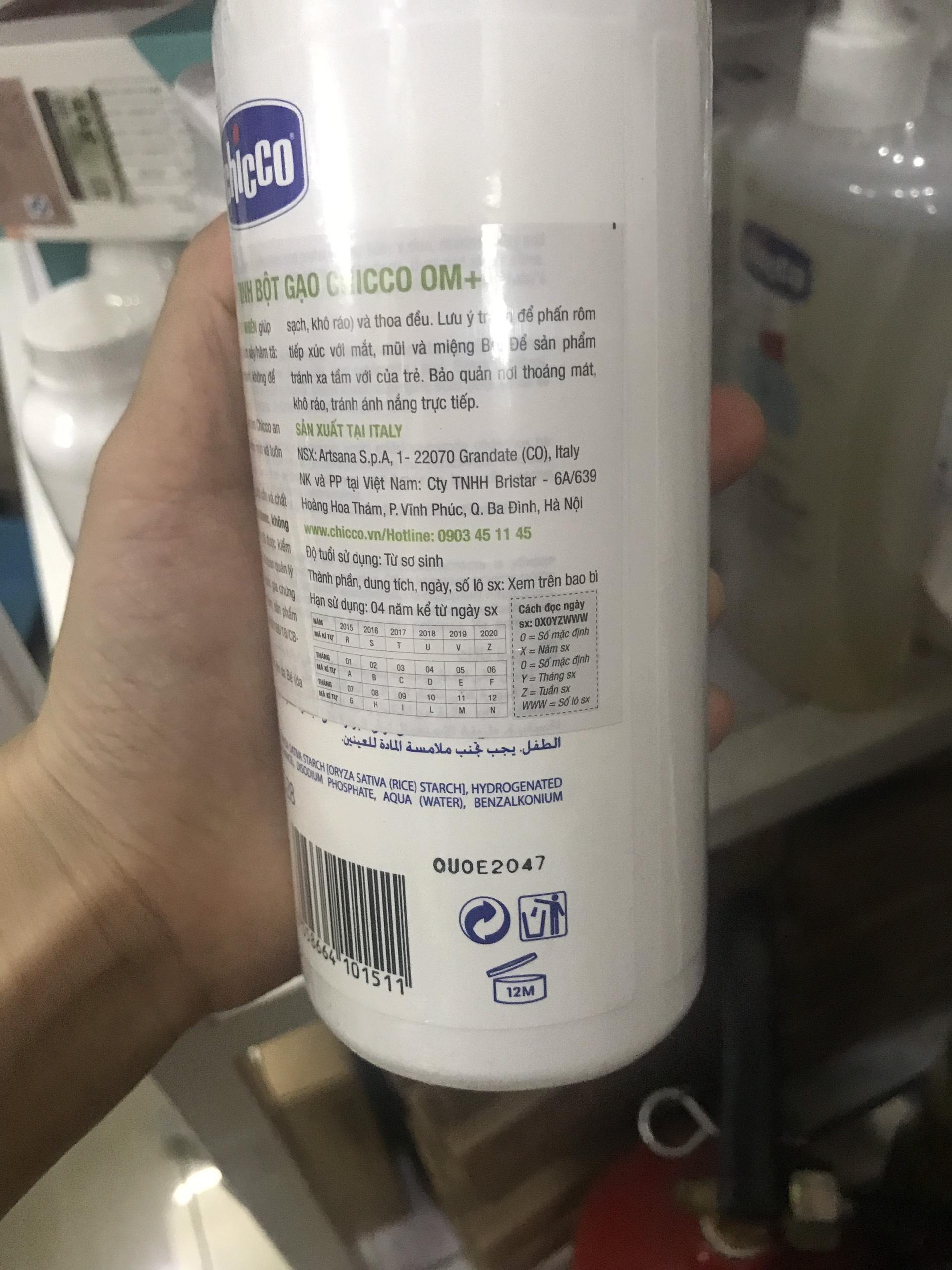 Phấn rôm tinh bột Gạo Chicco