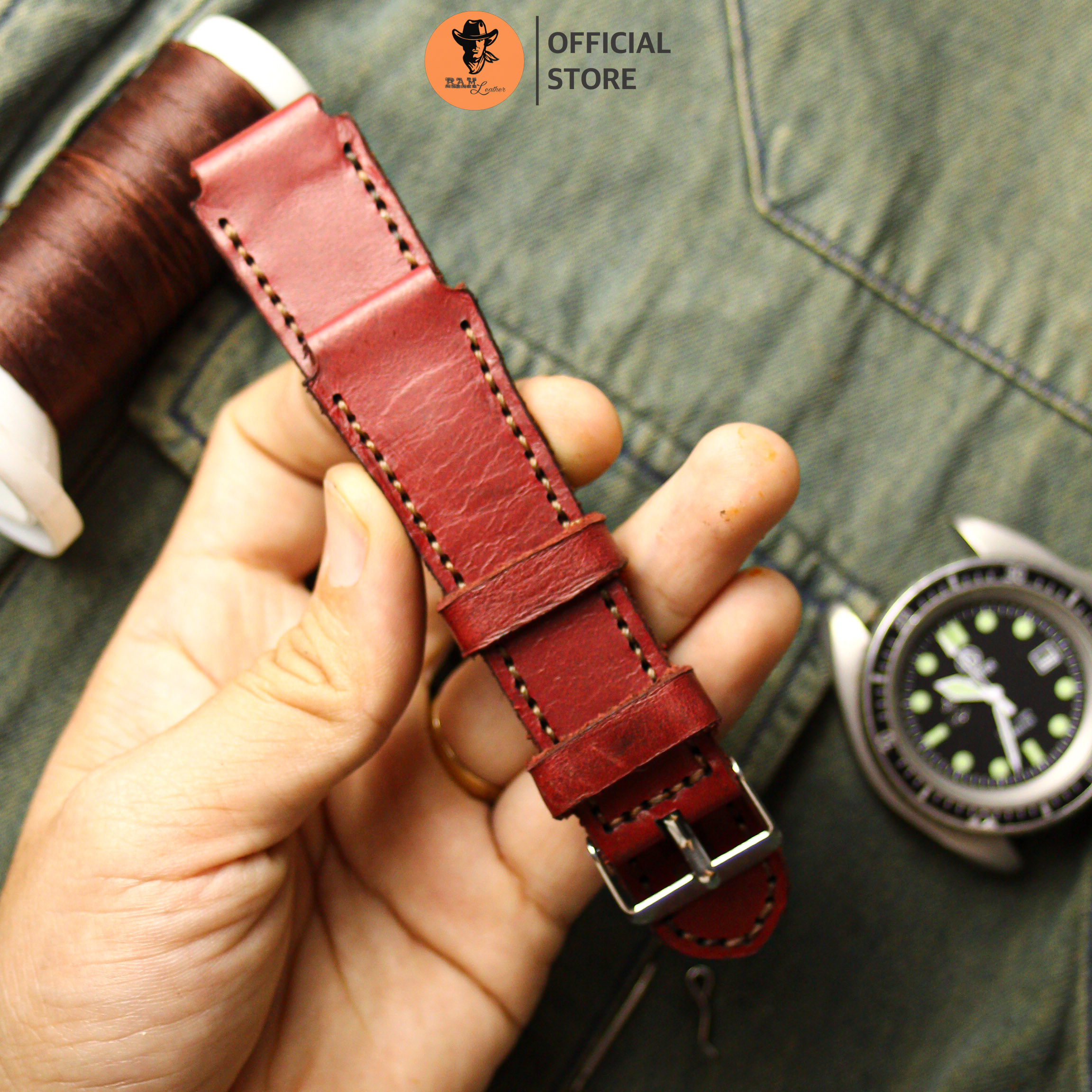 WATCH STRAPS DOUBLE COW LEATHER REAL