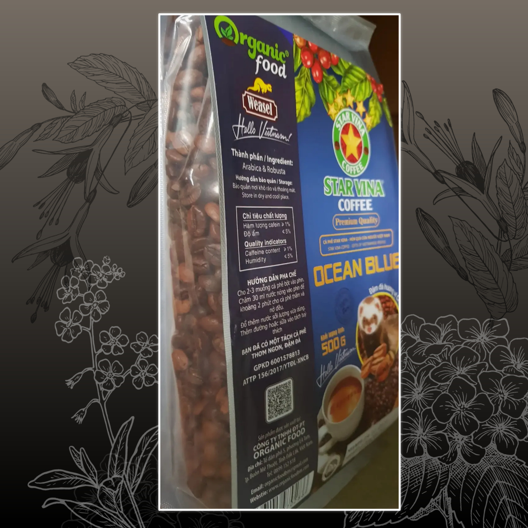 Combo 2 túi ( 1kg Hạt ) - Cà Phê Ocean Blue Hương Chồn