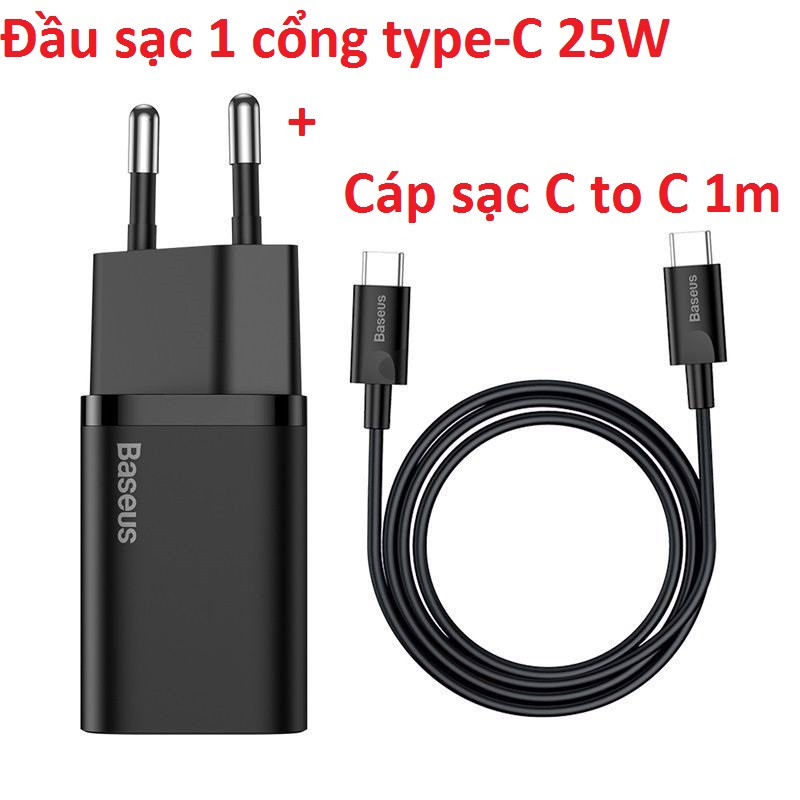[Đầu sạc+ Cáp sạc]Bộ sạc nhanh 25W Baseus Super Si CCCJG25CE