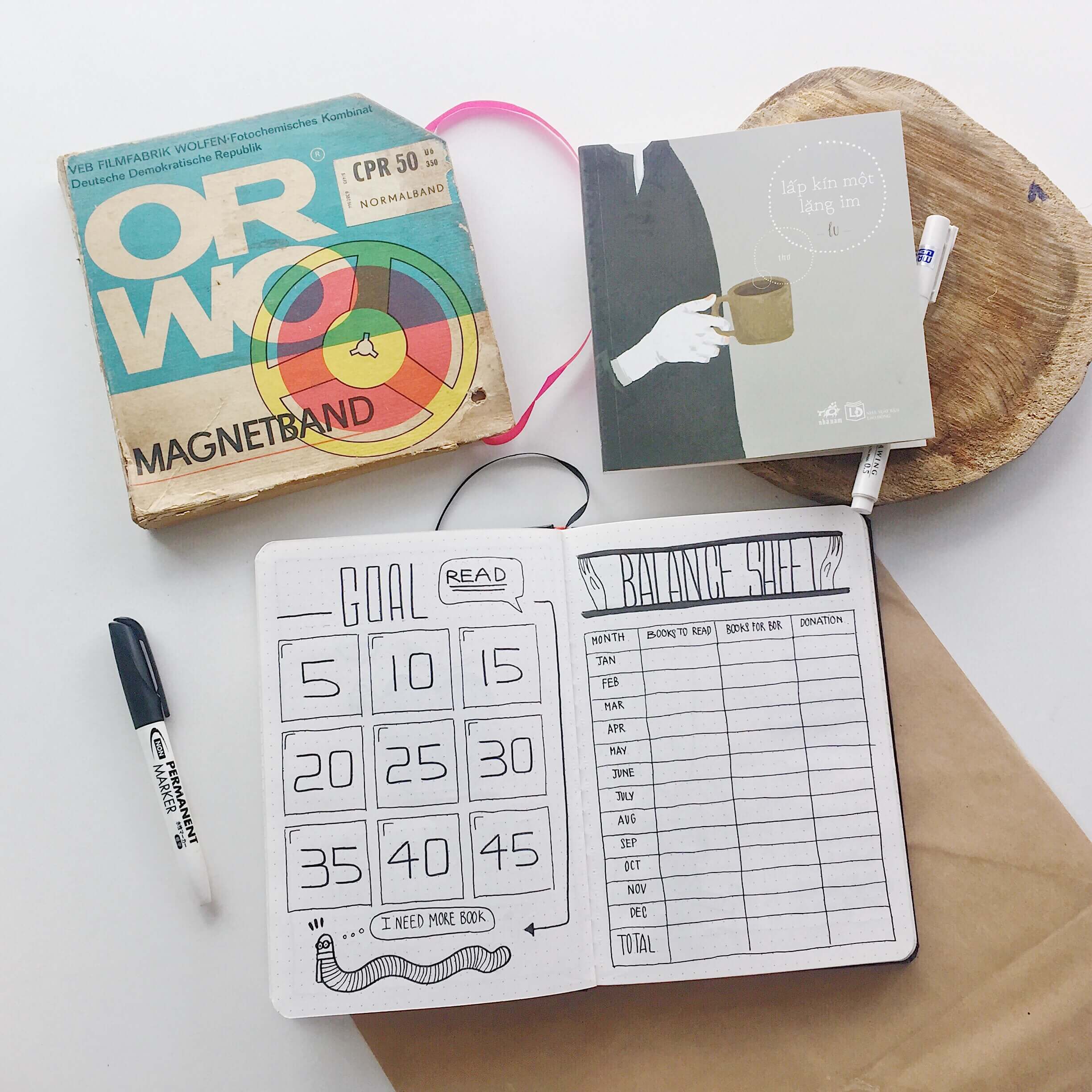 Sổ tay A4 Crabit - Dotted Notebook - Đồng xu nâu