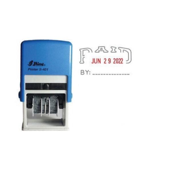 Dấu ngày tháng năm có sẵn nội dung shiny s401 “ paid “ và s402 “ received “
