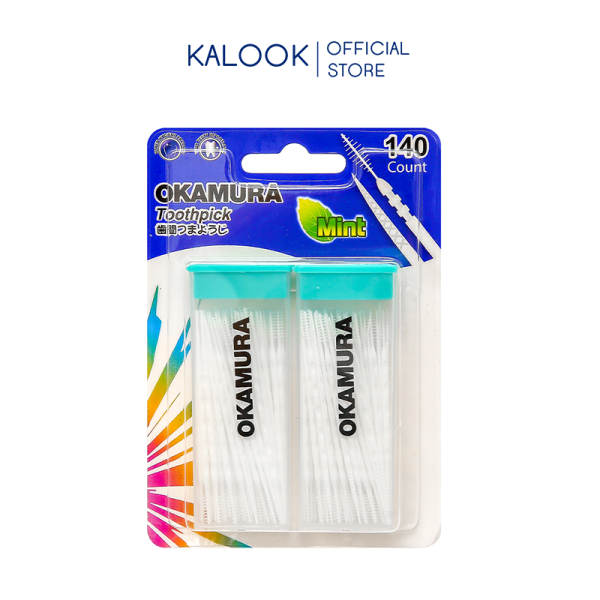 Tăm nhựa nha khoa Okamura 140 cây giúp vệ sinh kẽ răng siêu sạch. Đặc biệt cần cho người niềng răng - KALOOK giá rẻ