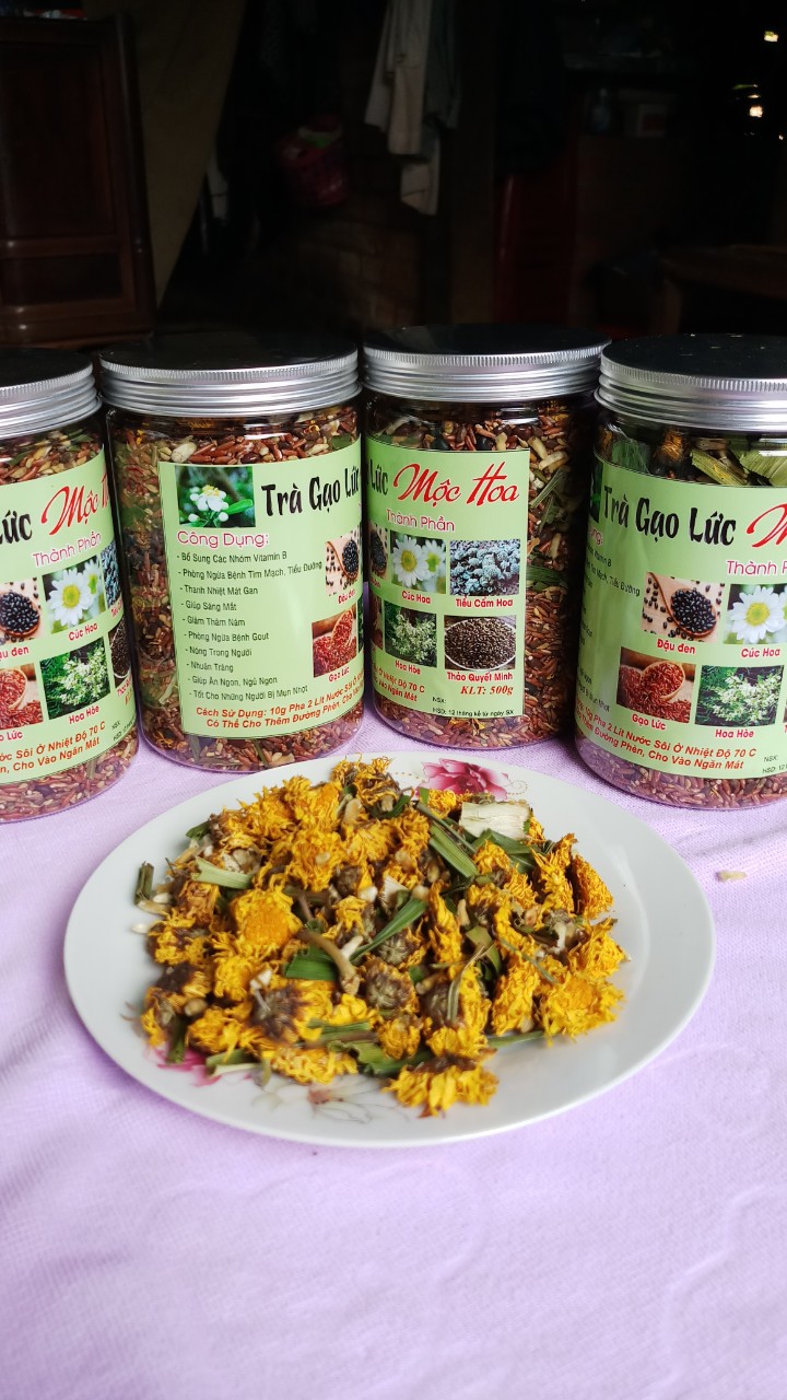 Trà gạo lức mộc hoa
