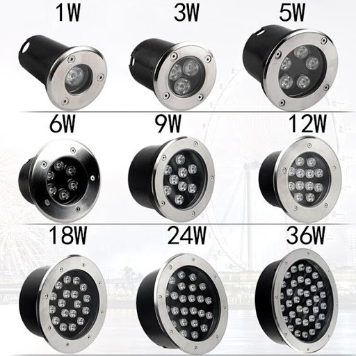 Đèn led âm sàn, âm đất sân vườn cao cấp ip76, chống nước, chống bụi, 9w