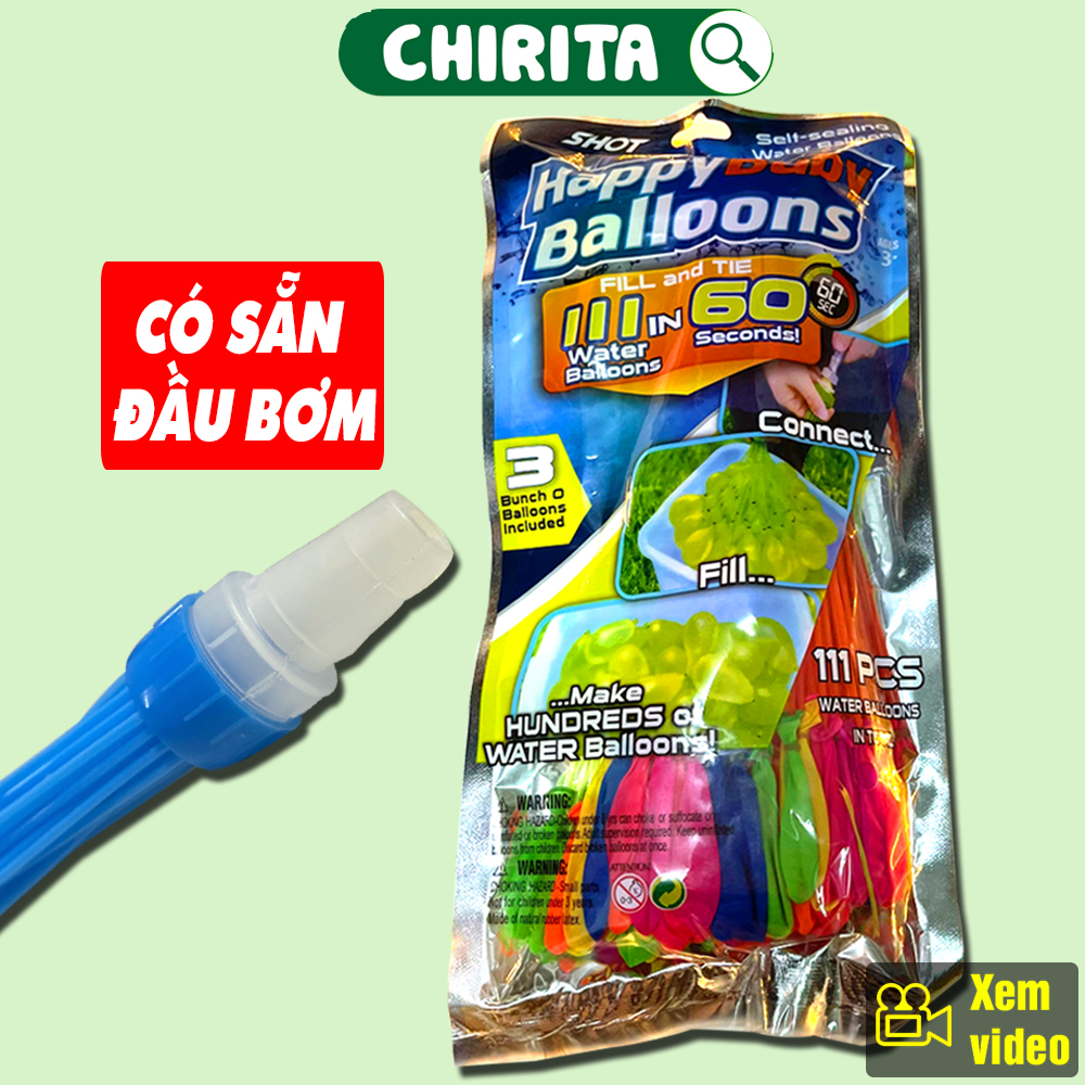 Set 111 bubble water HAPPYBABY balloons multicolor-bubble water beam, balloons, đồ play children Chirita