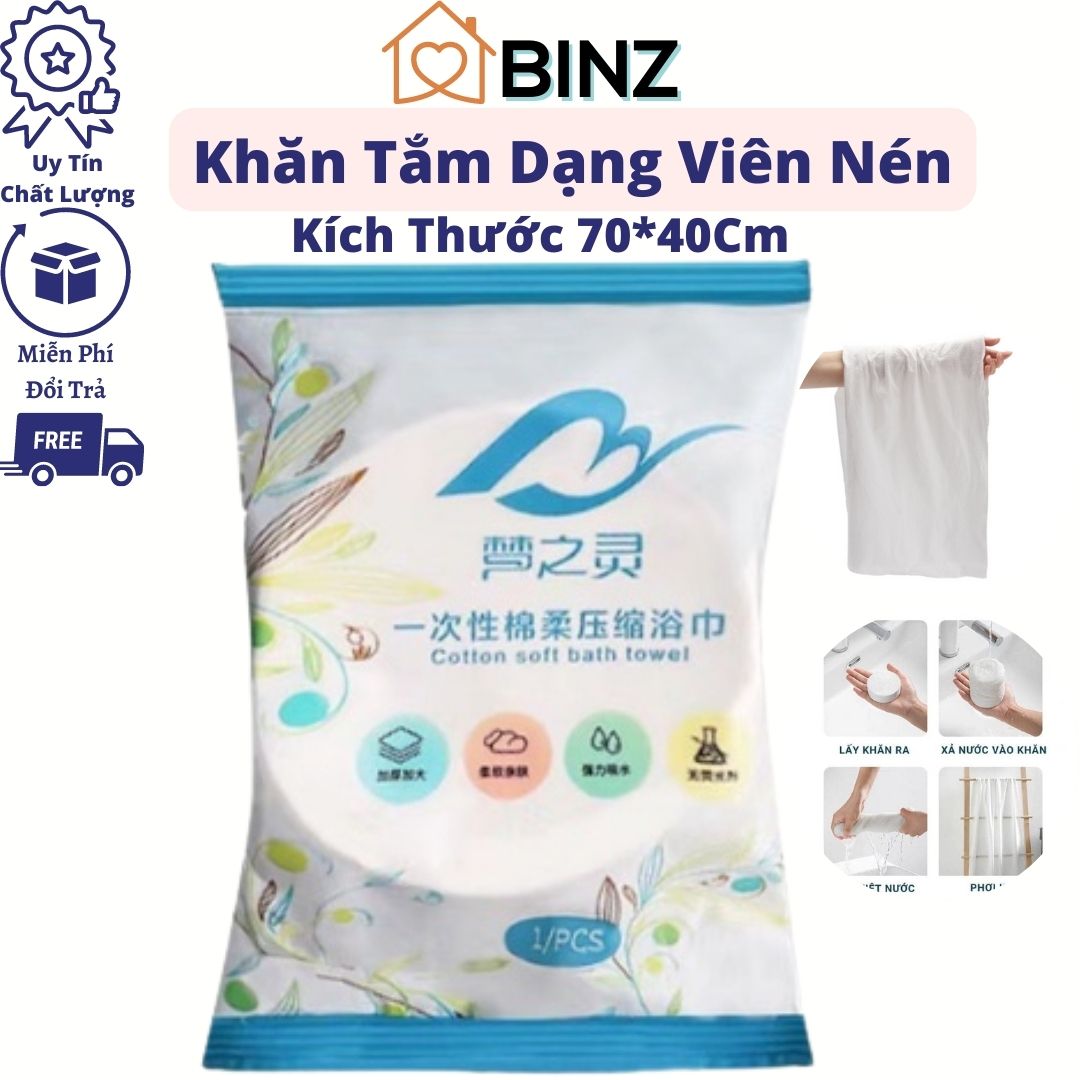Khăn Tắm Viên Nén Du Lịch Dùng Một Lần