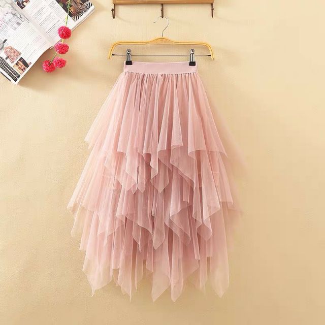 [HCM]Chân váy lưới nhọn pastel