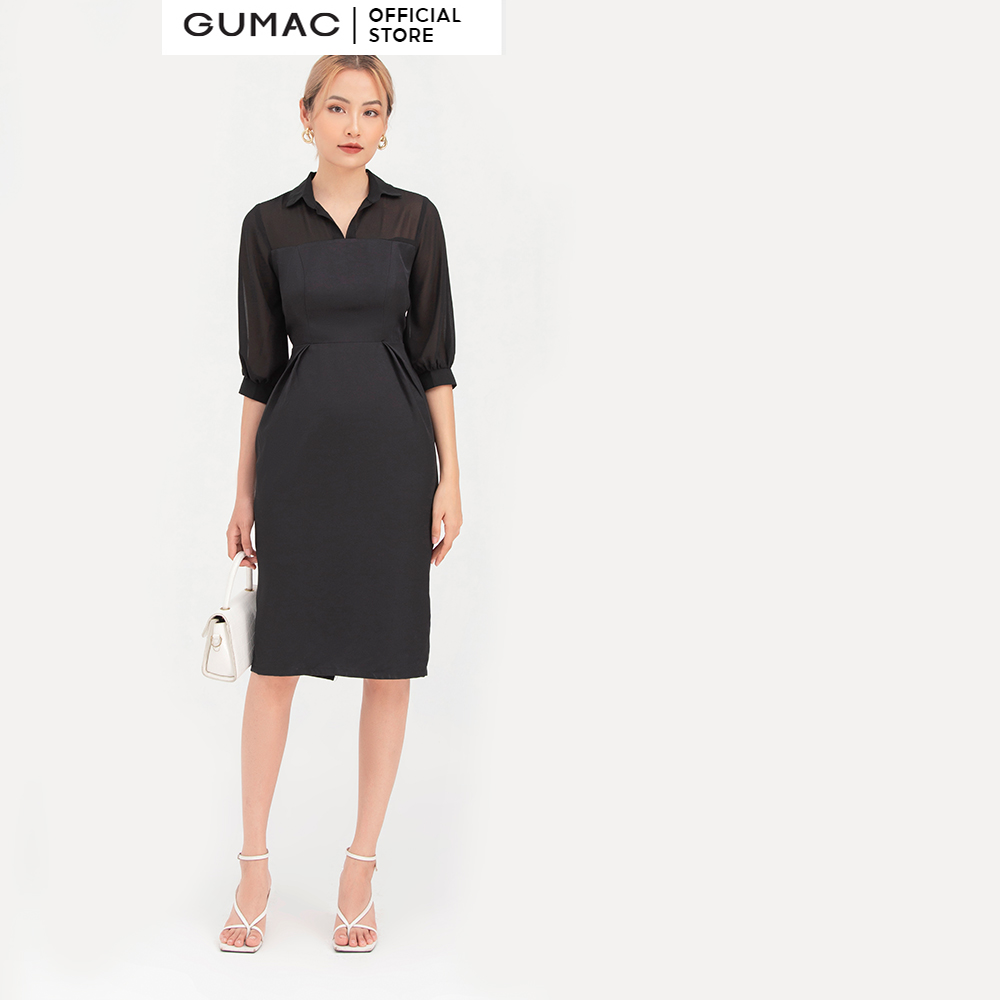 Đầm nữ  xếp ly eo  DB764 mẫu mới GUMAC