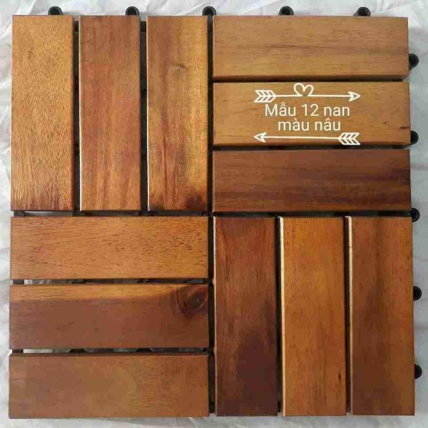 [HCM]ván sàn gỗ - Mẫu 12 nan ( xử lý chống thấm + lên màu + sơn PU 3 lớp )