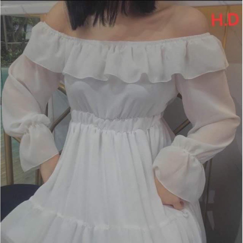 Váy trễ vai tay bo HĐ12