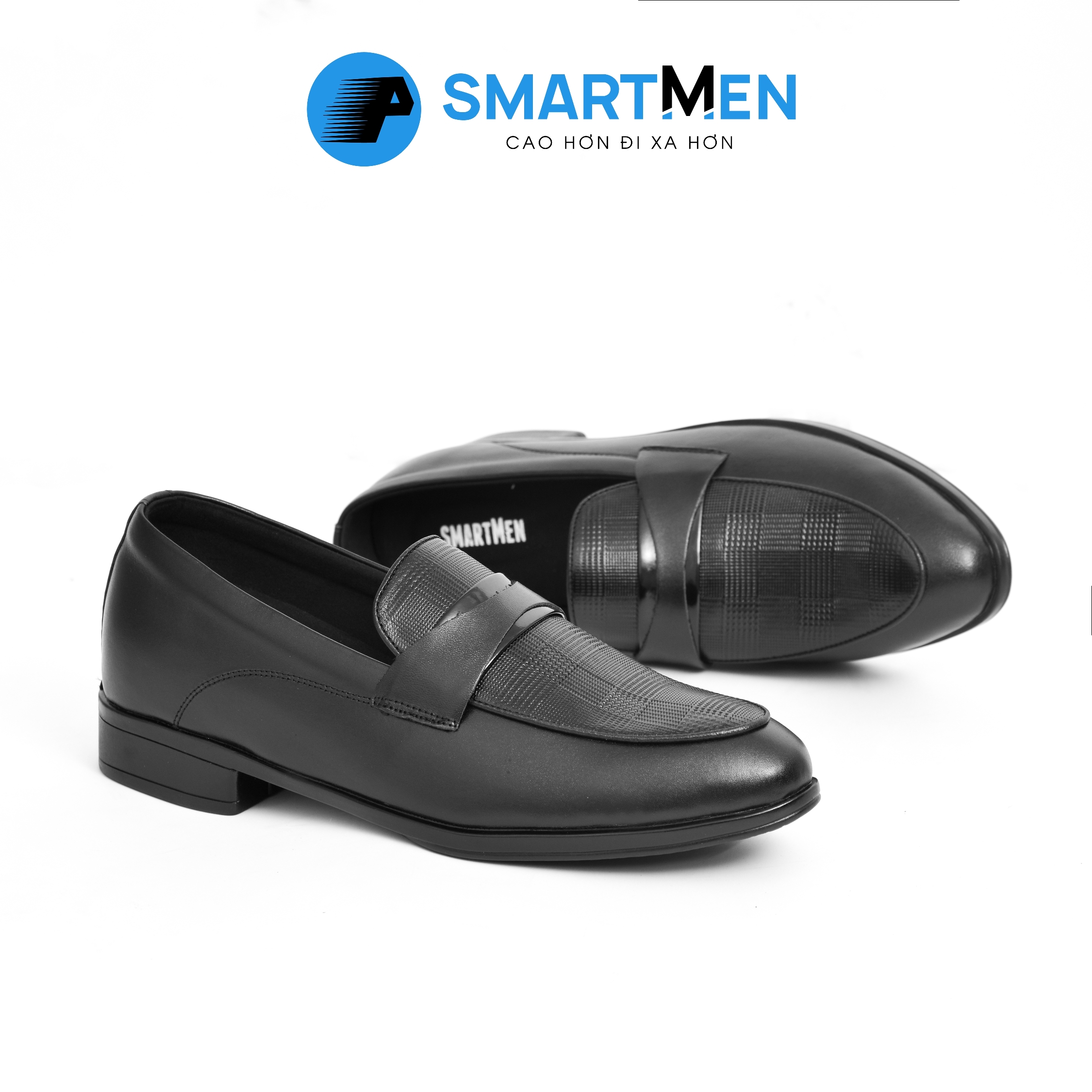 Giày lười Tăng chiều cao Da bò SMARTMEN GLC-38-D