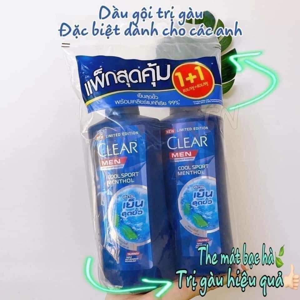 Cặp Dầu Gội Clear Men/ Bạc Hà Thái Lan Mẫu Mới (2 chai)