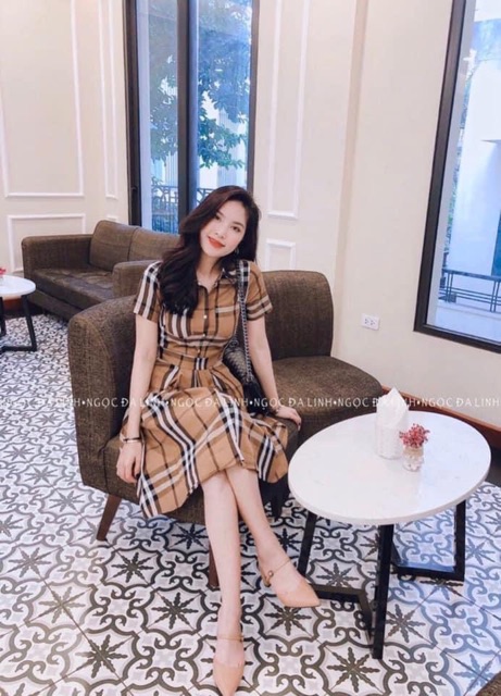 Set Bbr Sơ Mi Kẻ Mix Chân Váy Hot