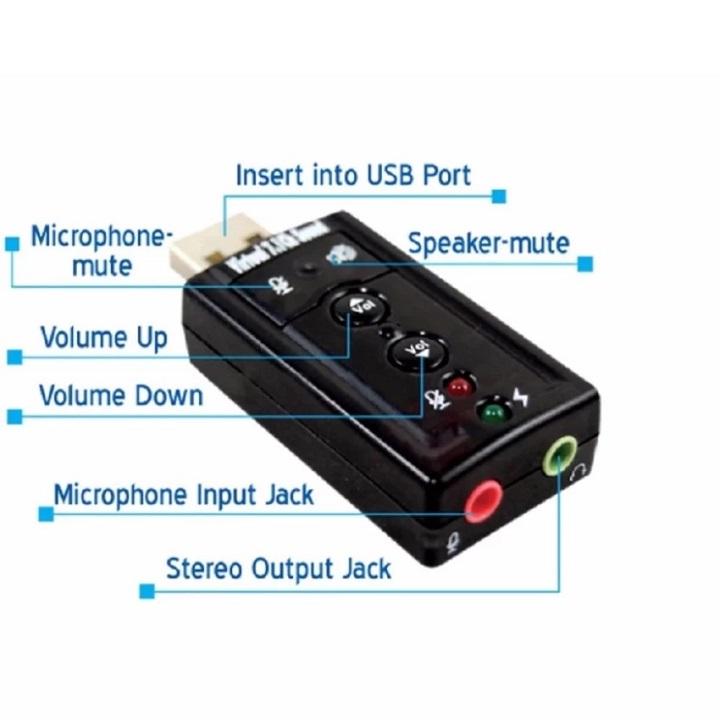 Bộ 02 chiếc USB sound âm thanh 3D ra 2 cổng 7.1