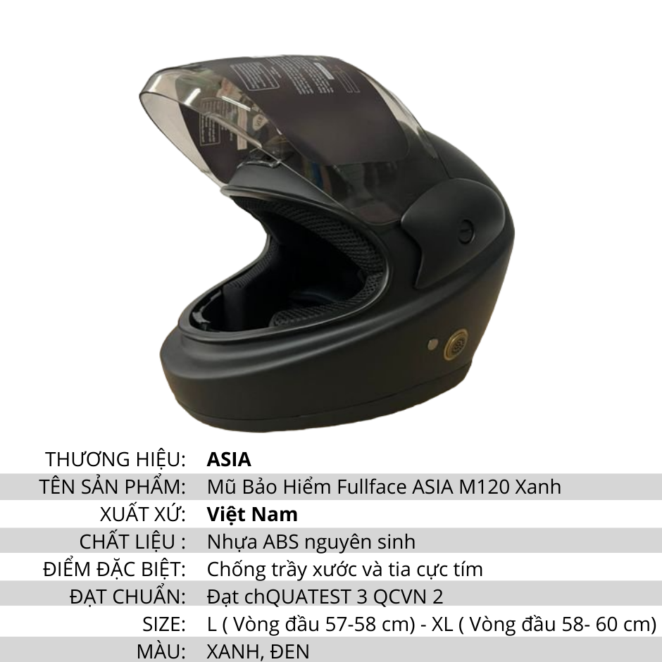Mũ Nón Bảo Hiểm Fullface ASIA M120