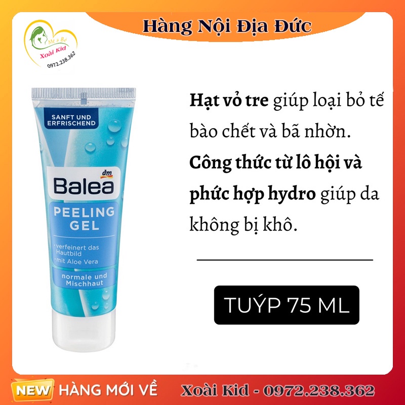 [Hàng nội địa Đức Đủ Bill]Tẩy da chết mặt Balea 75ml