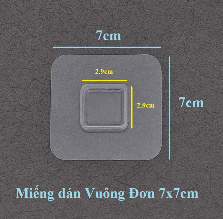 Bộ 2 miếng dán Vuông ĐƠN (7x7cm TRONG SUỐT) thay thế - mua dự phòng