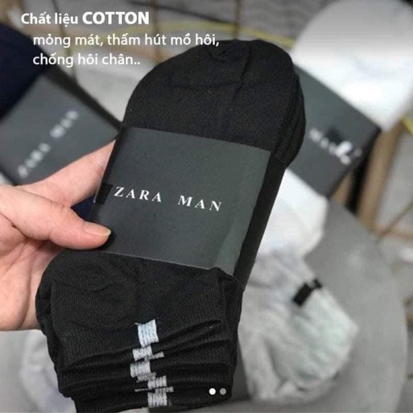 Set 5 đôi Vớ Zara Man cổ ngắn  - (chất liệu cotton, thấm hút mồ hôi, thoáng mát)