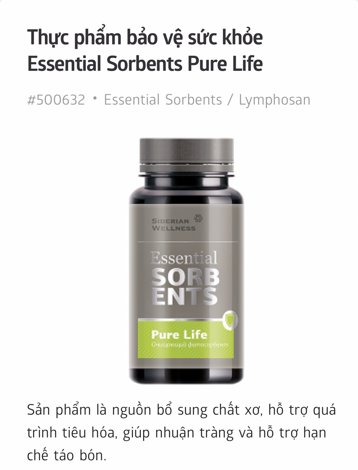 Pure Life - Chất hấp thụ thiết yếu