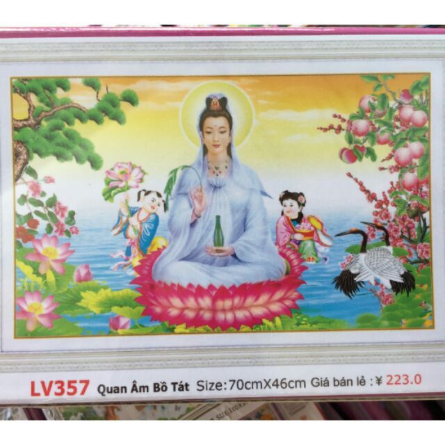 [HCM]70*46 Tranh đính đá Phật Quan Âm LV357 (chưa đính)