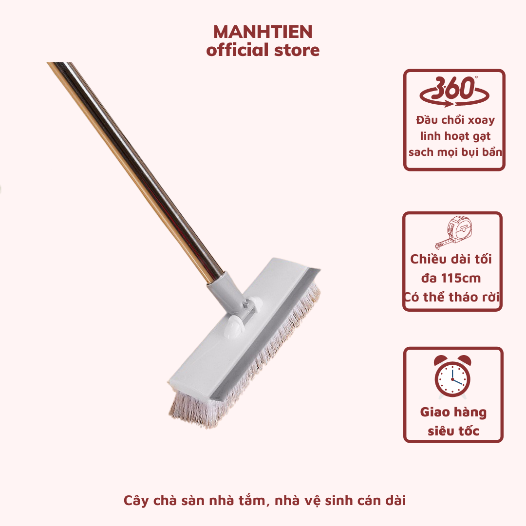 BÁO GIÁ Cây Chổi Chà Sàn | Shopee Lazada Sendo Tiki mới nhất 68 Cây chà sàn nhà tắm, nhà vệ sinh cán dài DTM có lông chổi kép cả cứng và mềm giúp bạn dễ dàng loại bỏ những vết bẩn cứng đầu nhất, mang lại sự sạch sẽ cho nhà tắm của bạn - DTMStore