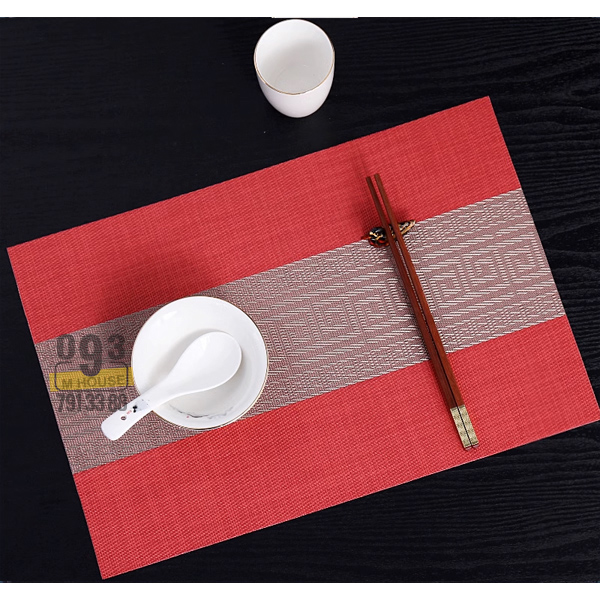 Placemats PVC Waterproof Dining Pad Table Mat Heat Insulation Mat Food Mat Stripe