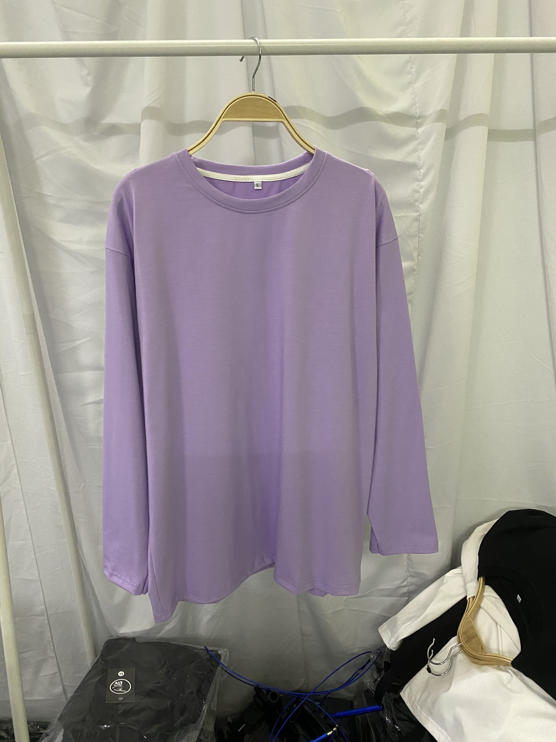 Áo Thun tay dài trơn Màu Tím dáng thụng basic - áo long tee unisex full size basic SW050