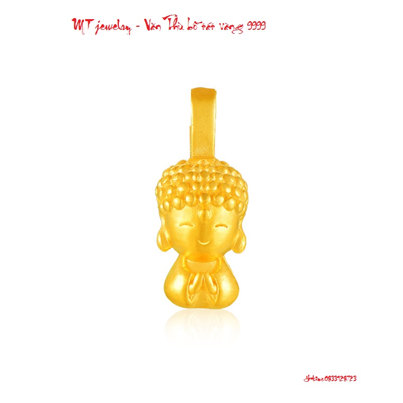 Charm Văn thù bồ tát mini vàng 9999