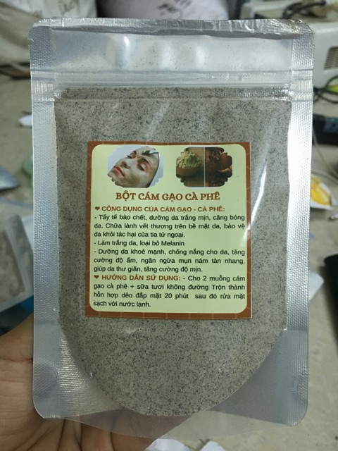 500gr Bột Cám gạo cà phê đắp mặt, tắm trắng