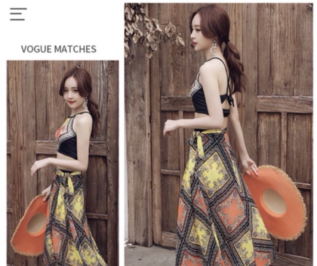 Bộ Bikini Áo Yếm Kèm Khăn