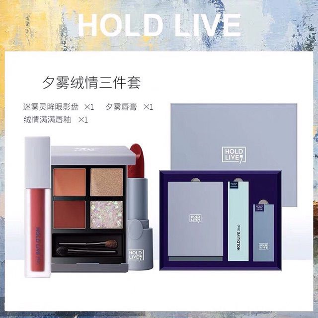 Bộ 3 món : phấn mắt, son kem, son sáp của Hold live